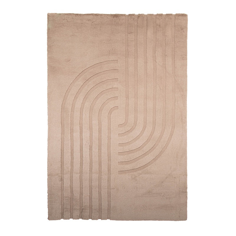 Miękki dywan z długim włosiem - Carvy Curves Taupe