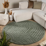 Round Scandinavian rug - Lova Arches Green