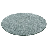 Round High Pile Rug - Solid Blue/Green