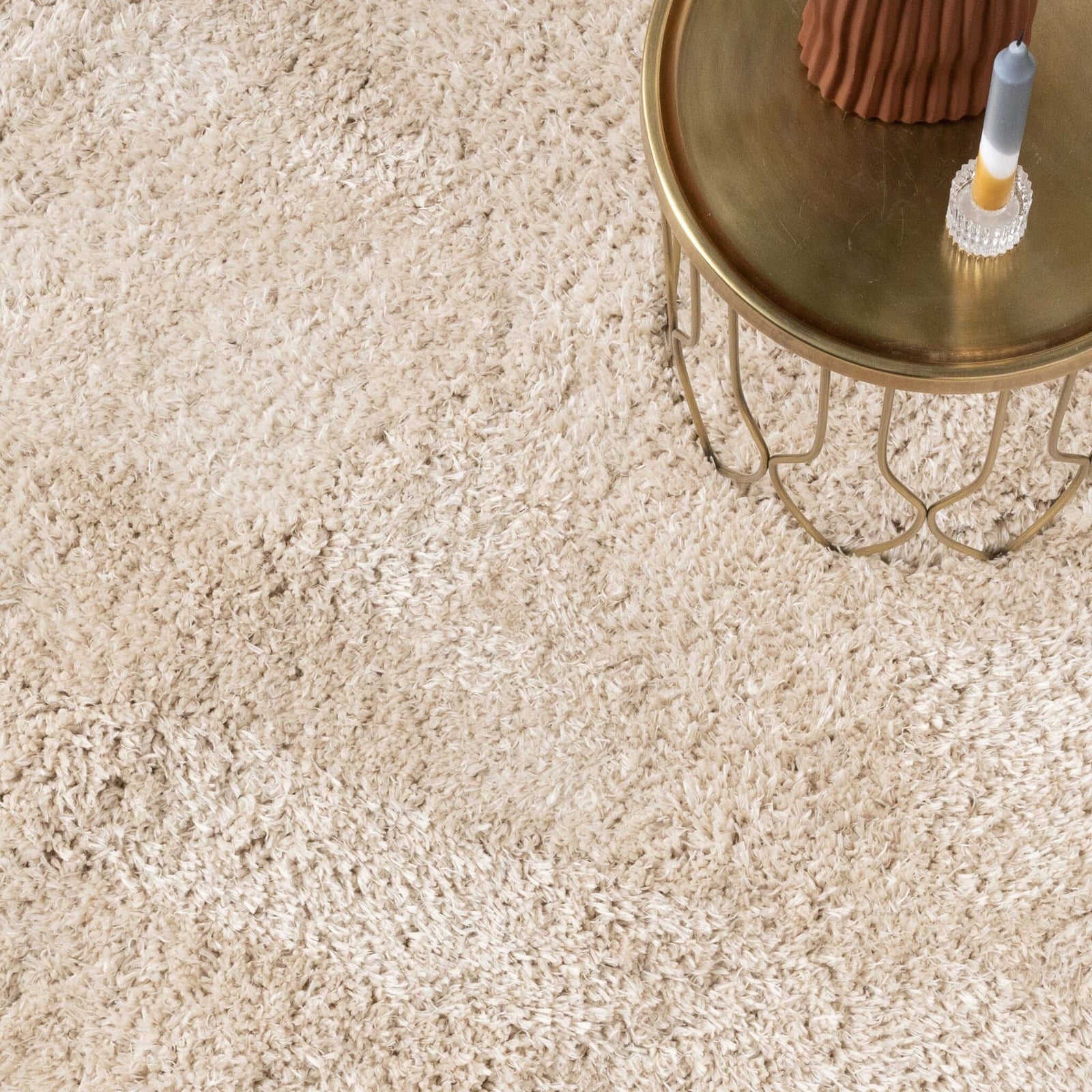 Oval Shaggy Rug - Blaze Beige