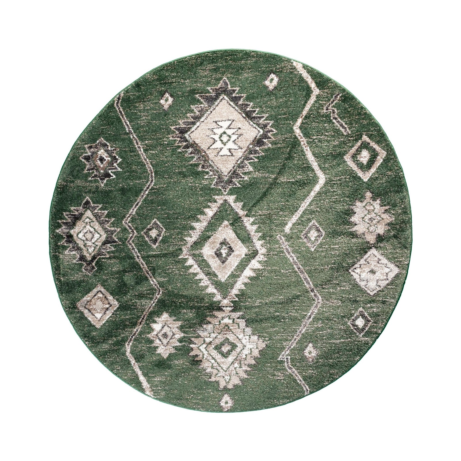 Round berber rug - Blend Aztec Green