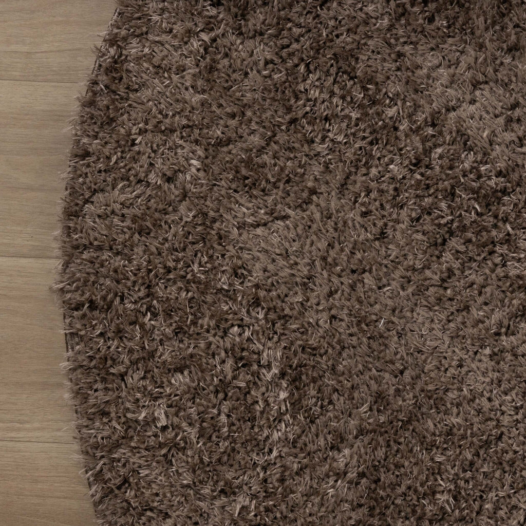 Round Shaggy Rug - Blaze Taupe