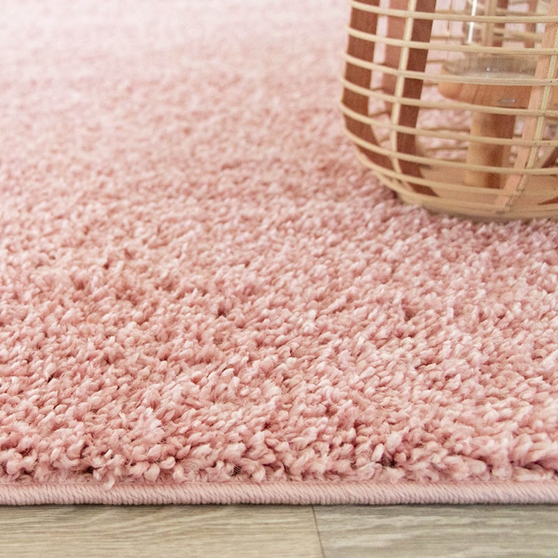 Round High Pile Rug - Lofty Pink