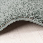 Round High Pile Rug - Solid Blue/Green