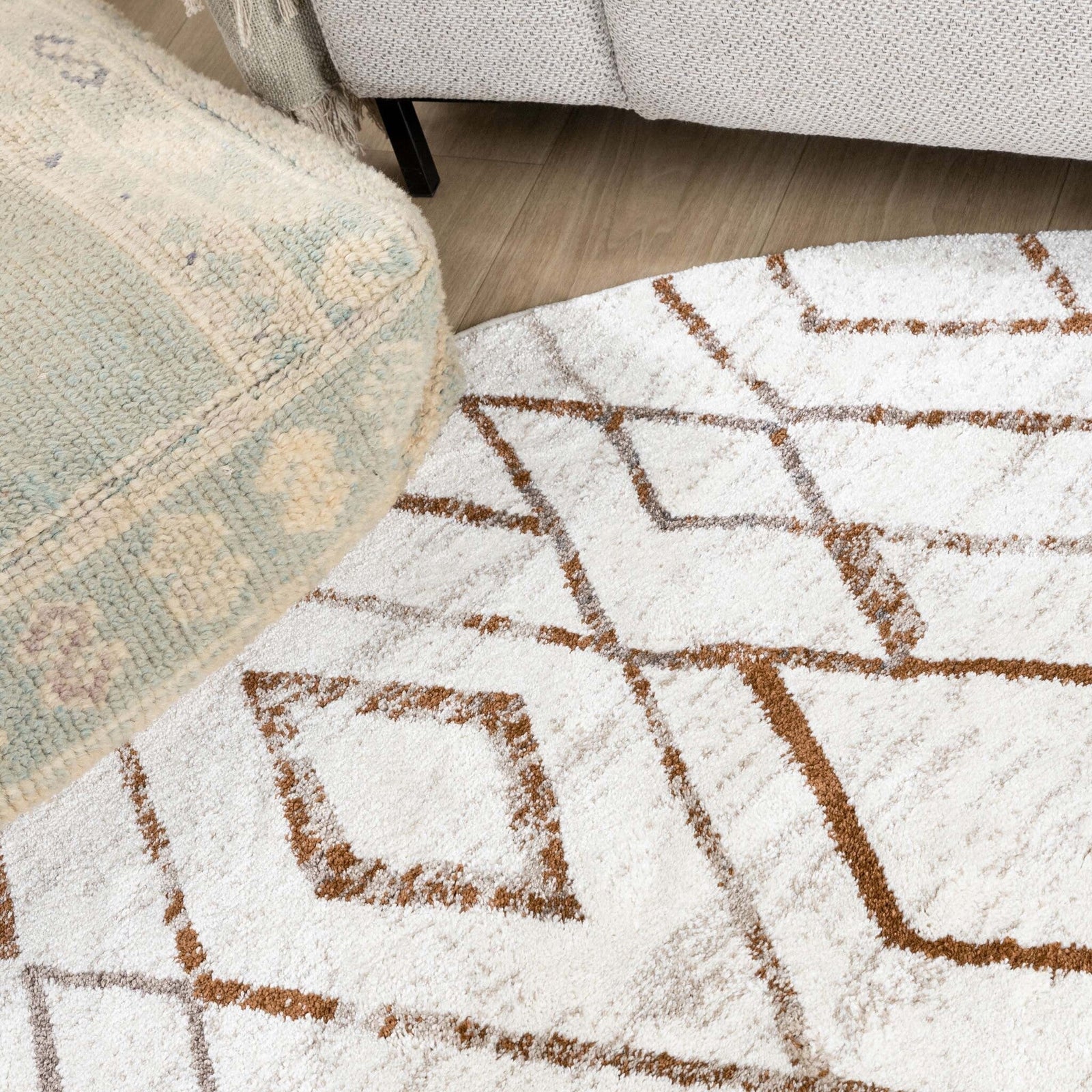 Round Berber Rug - Blend Diamond Terra