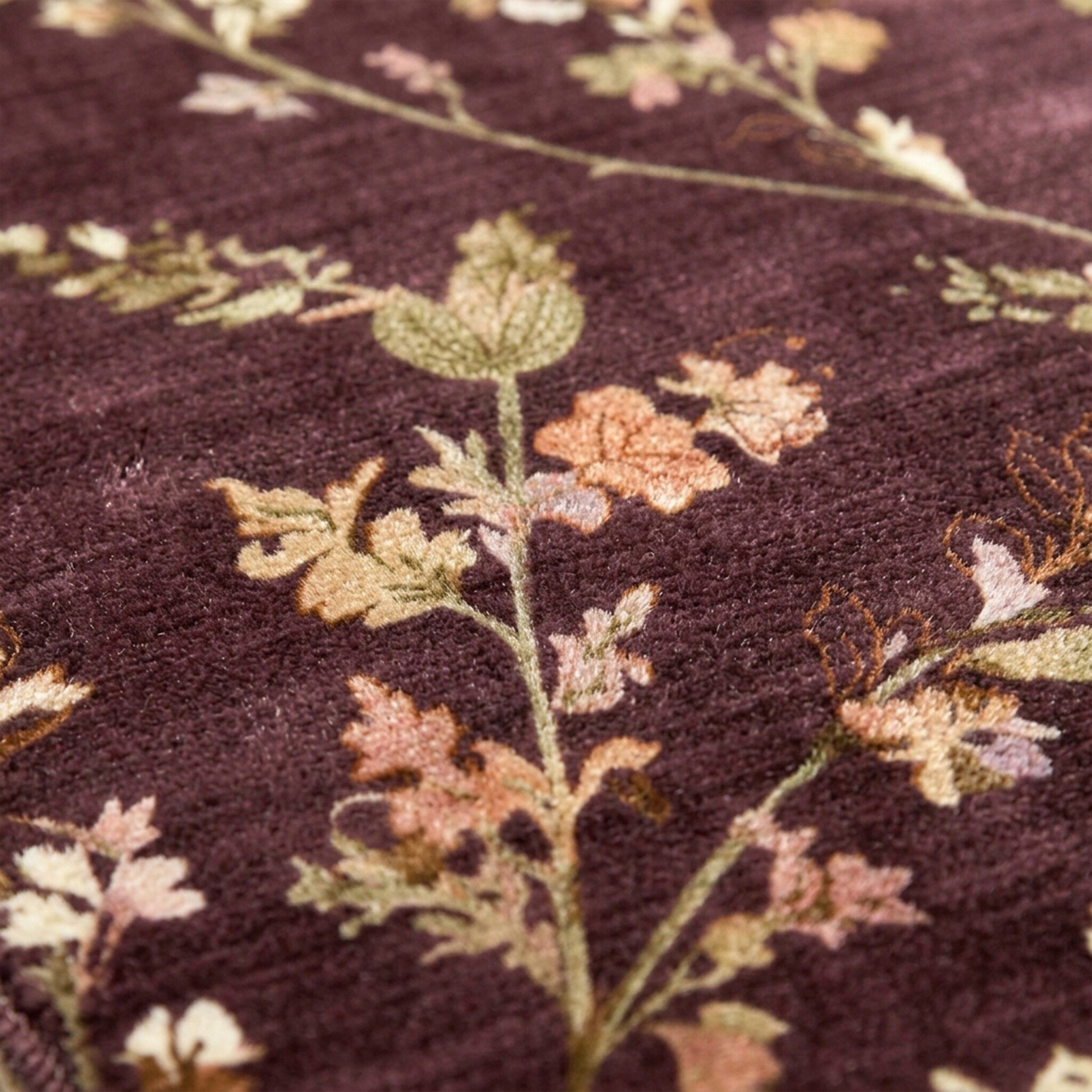 Washable rug - Misty Floral Brown