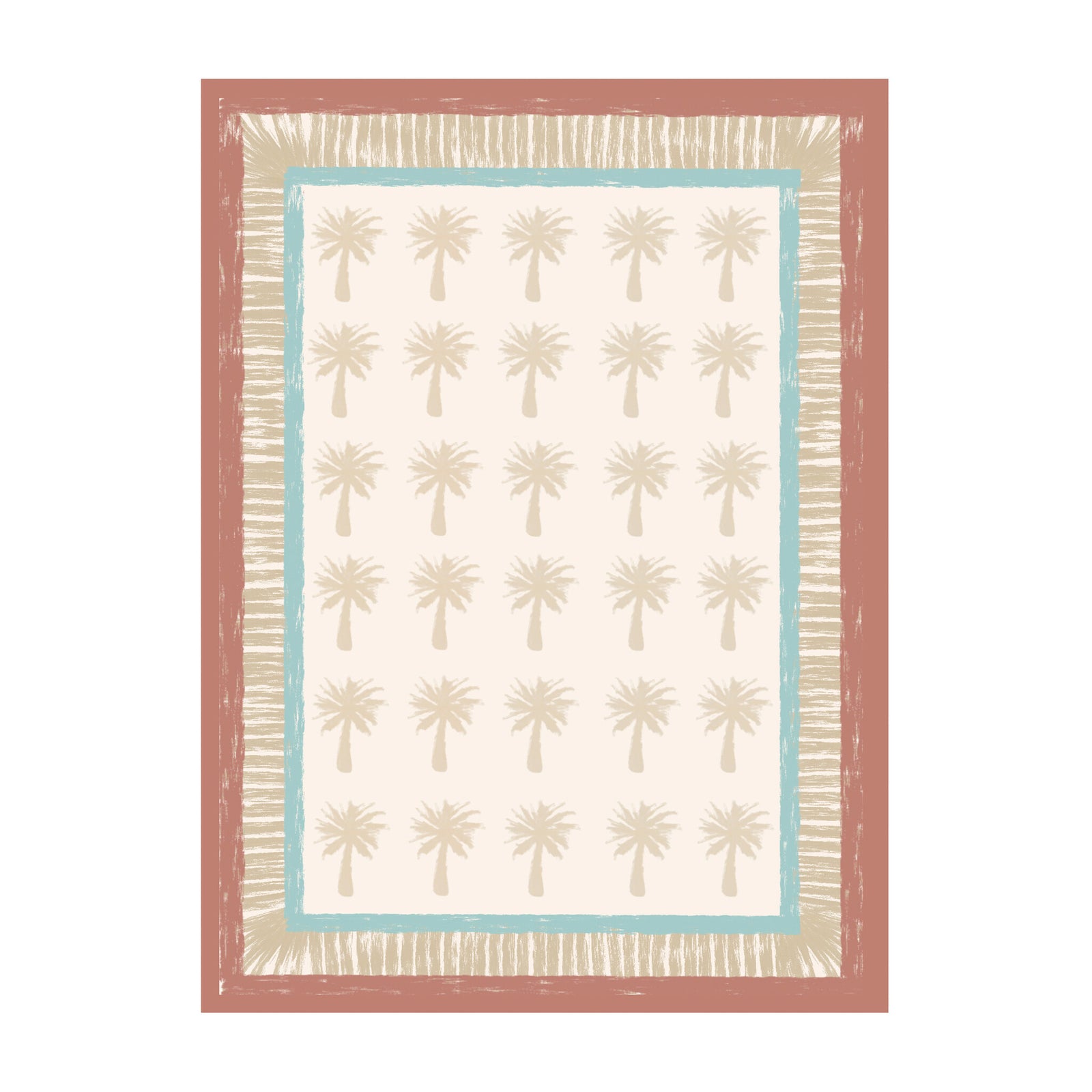 Outdoor Rug - Oasis Palm Blue/Red