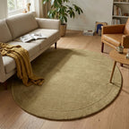 Round rug - Isara Border Olive Green