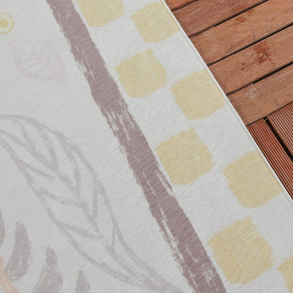 Outdoor Rug - Oasis Leaves Yellow/Lilac