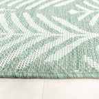Round Outdoor Rug - Summer Leaves Green