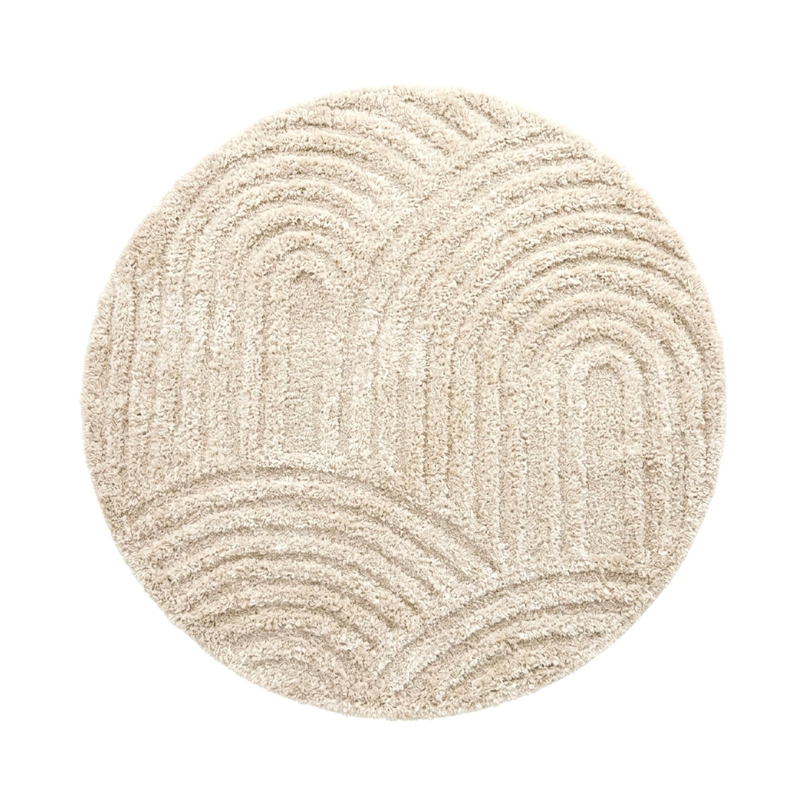 Round Scandinavian rug - Lova Arches Beige