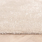 Round Washable Viscose Rug - Vive Cream