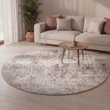 Round washable rug - Misha Grunge Cream/Grey