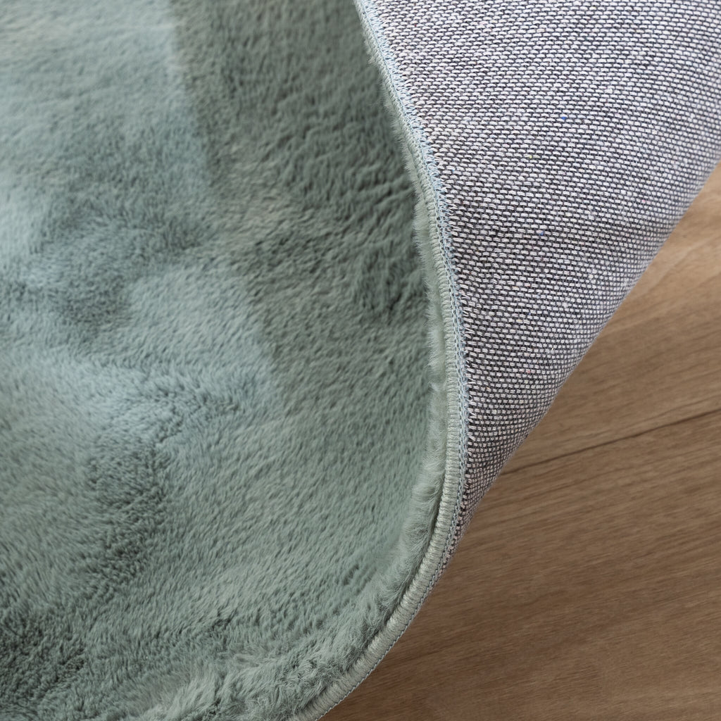 Round Low-Pile Rug - Cozy Green