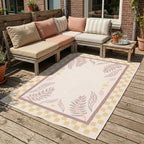 Outdoor Rug - Oasis Leaves Yellow/Lilac