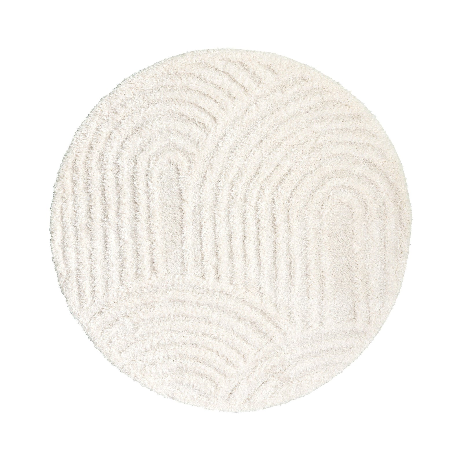 Round Scandinavian Rug - Lova Arches Cream