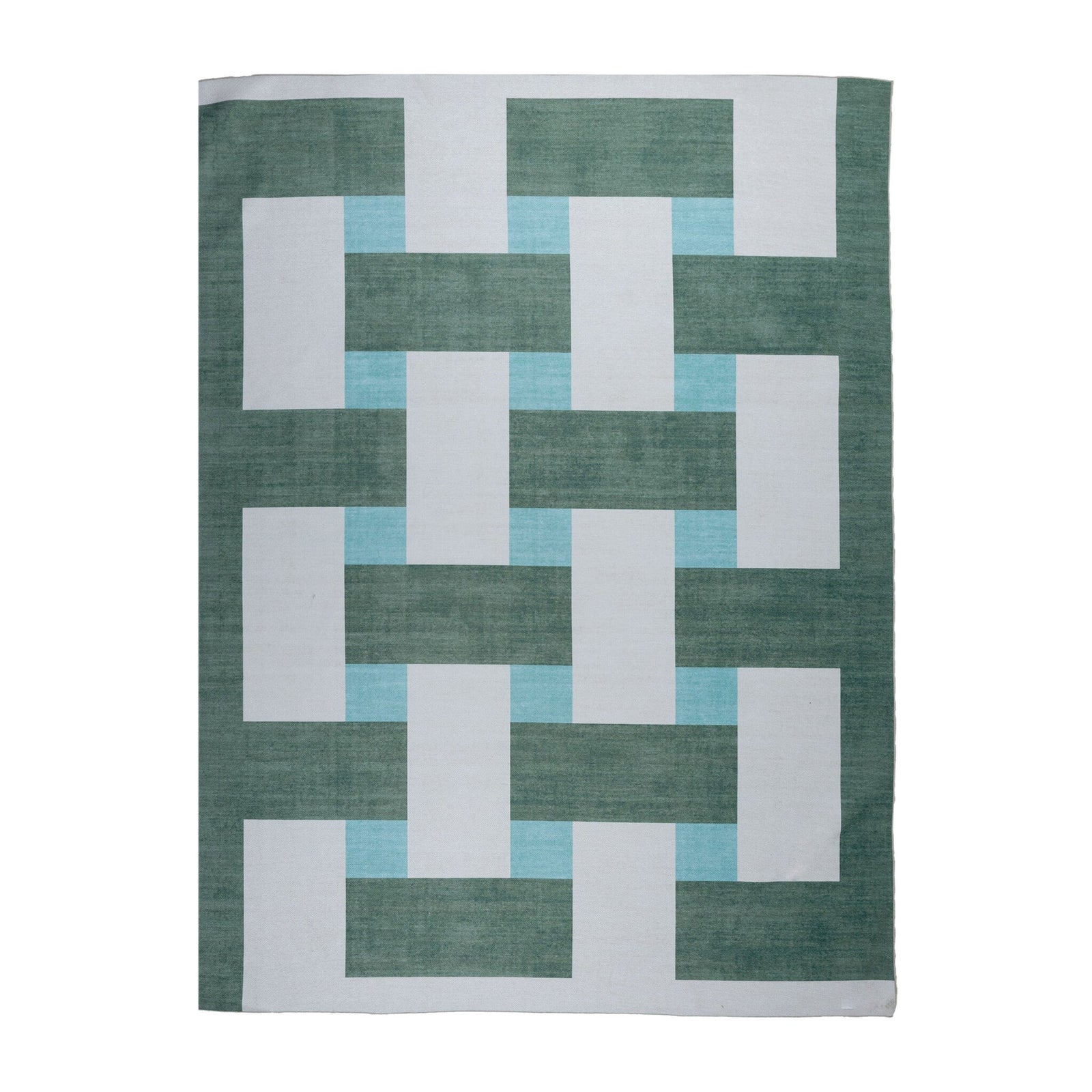 Retro Indoor Outdoor Rug - Pop Lines Green