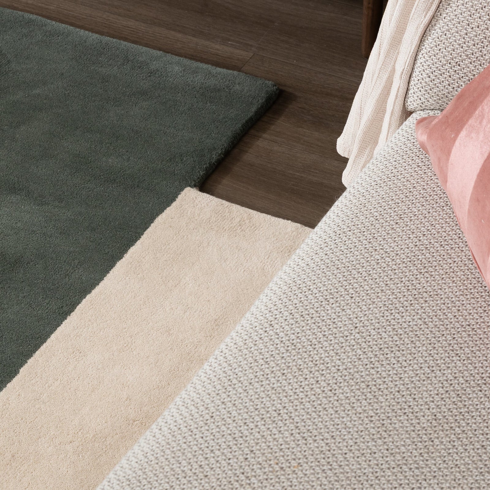 Wool Abstract Rug – Jules Creme/Green