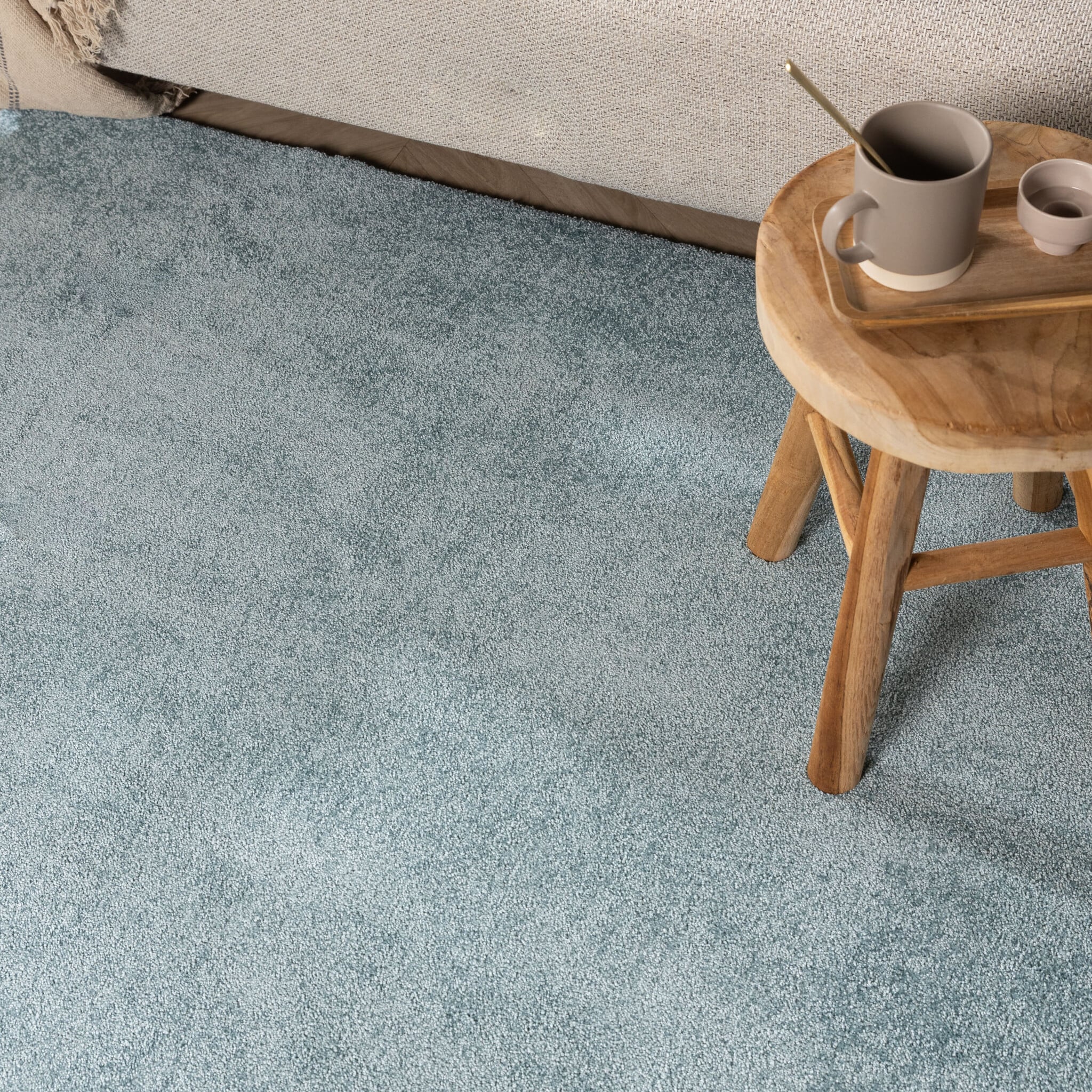 Round washable rug - Clean Light Blue