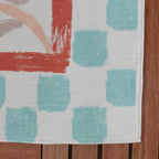 Outdoor Rug - Oasis Leaves Blue/Red