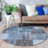 Round Patchwork Rug - Dreams Grey/Blue