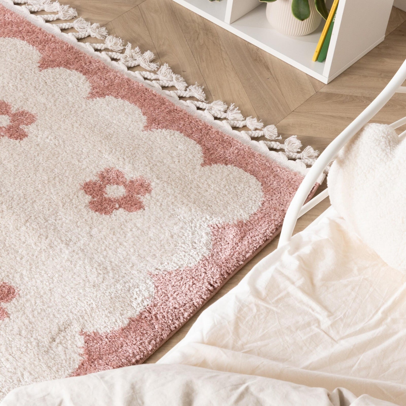 Washable children's rug - Moos Flower Pink 