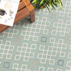 Modern Outdoor Rug - Playa Geo Green