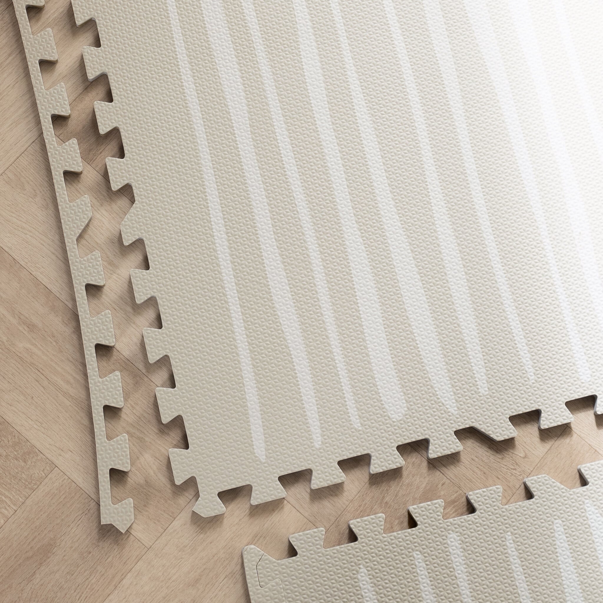 Foam puzzle mat - Alfie XL Stripes Grey/Beige