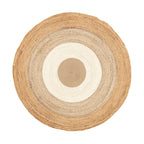 Round Jute Rug - Mirai Border White/Natural