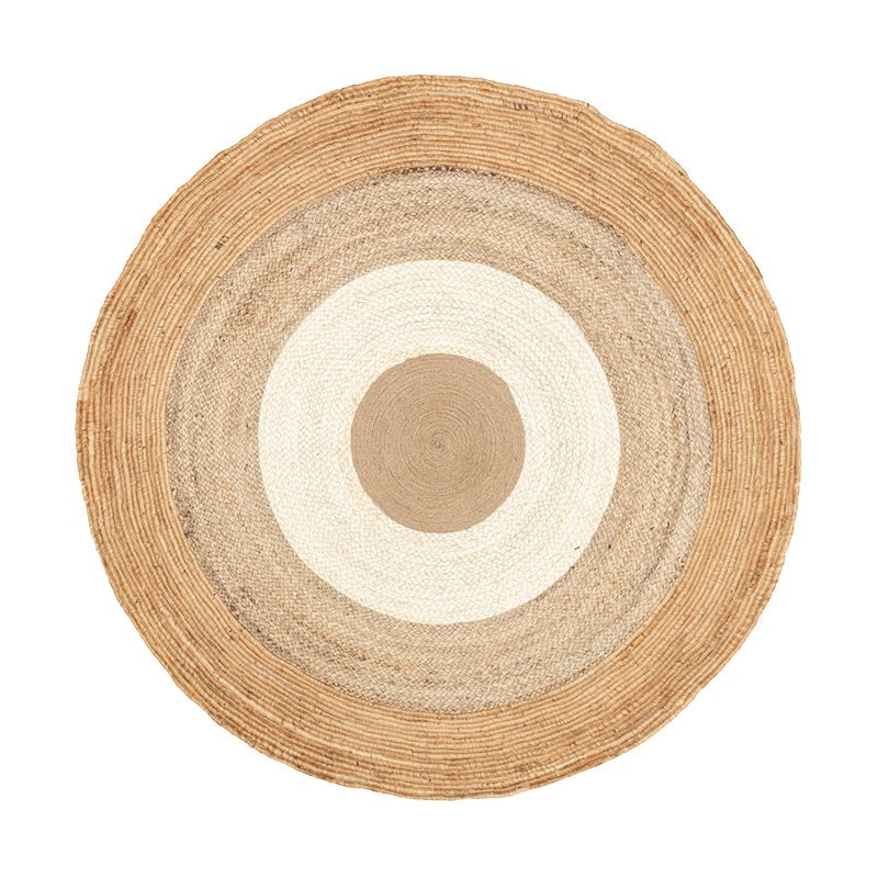 Round Jute Rug - Mirai Border White/Natural