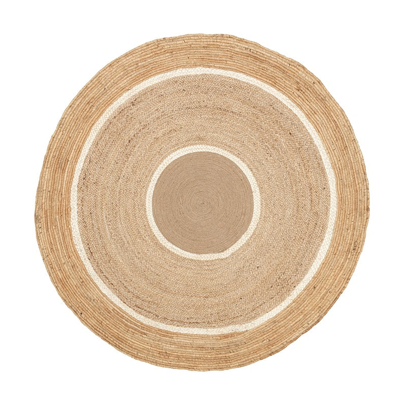 Round Jute Rug - Mirai Circle White/Natural