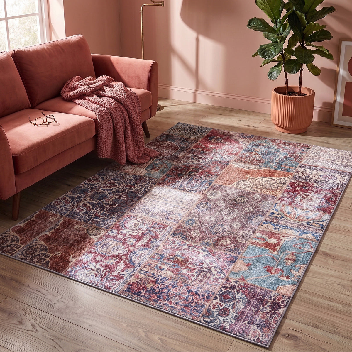 Dywan Patchwork - Azara Czerwony