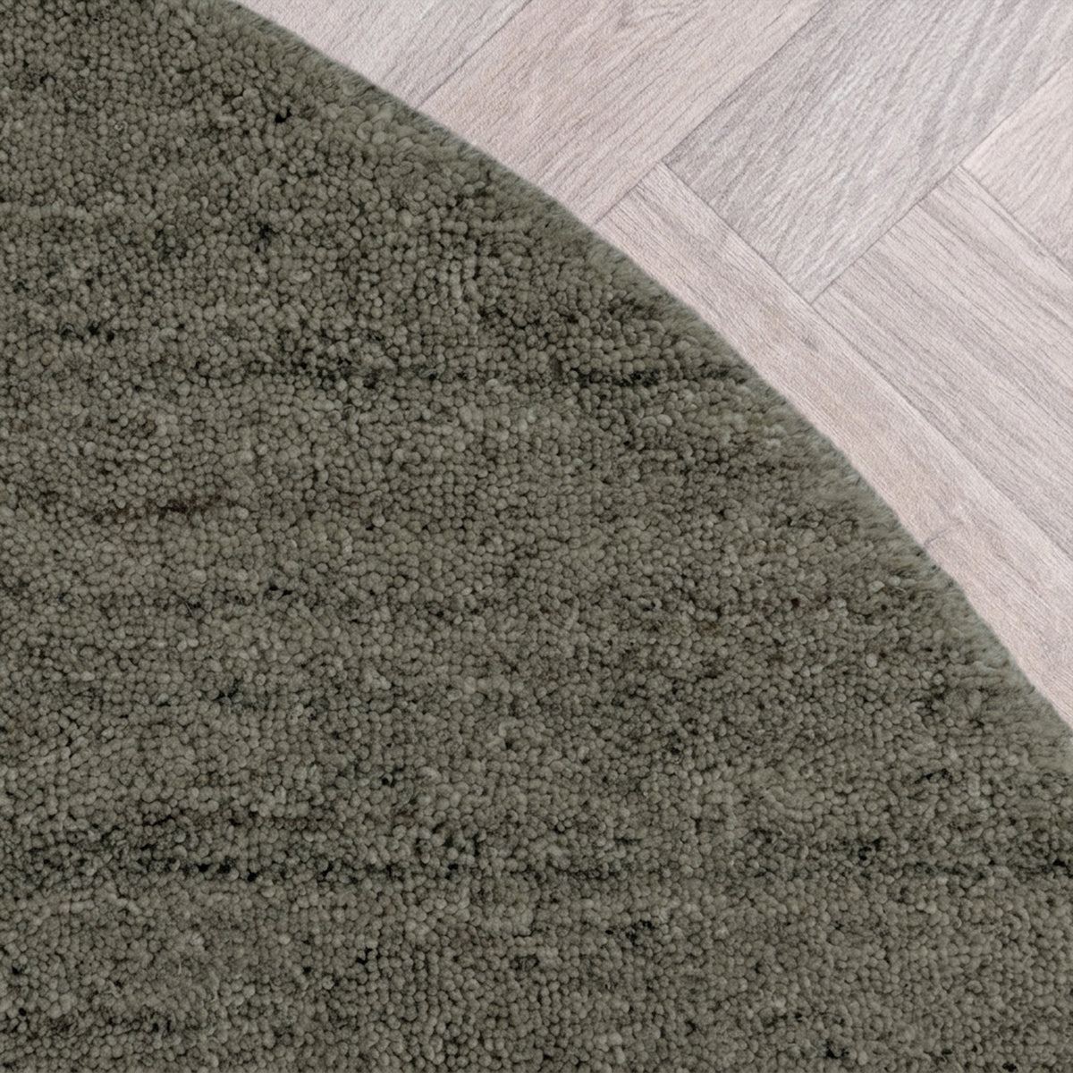 Round Berber Rug - Aicha Dark Green