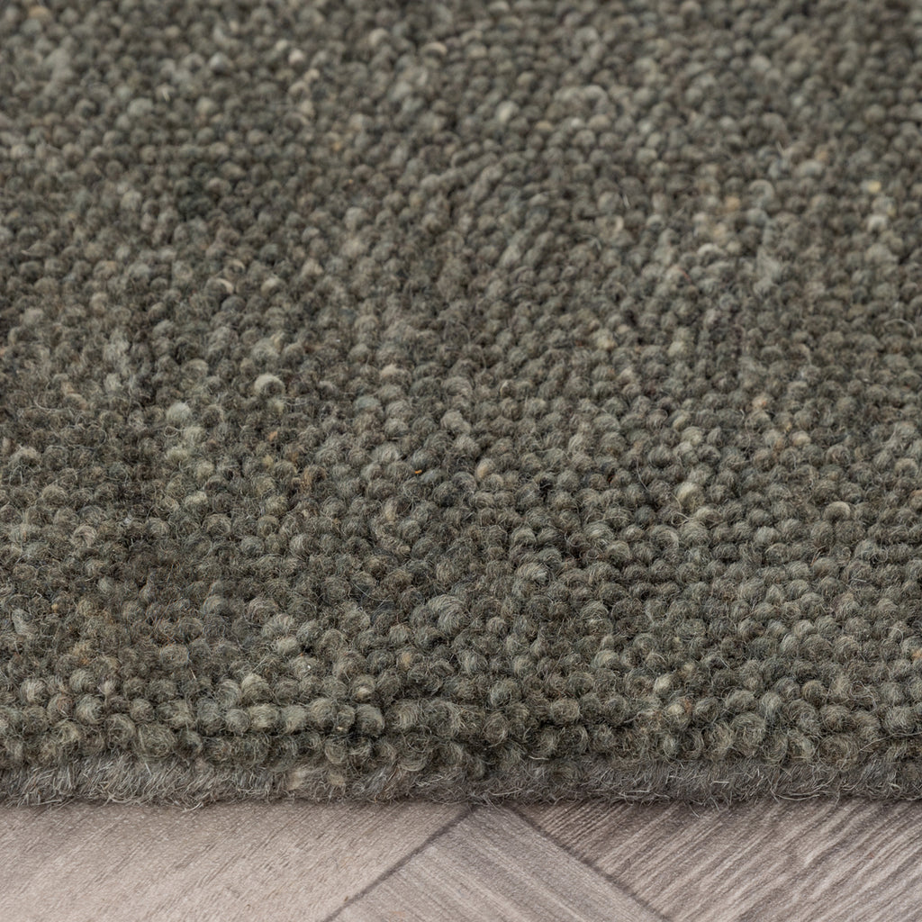 Round Berber Rug - Aicha Dark Green