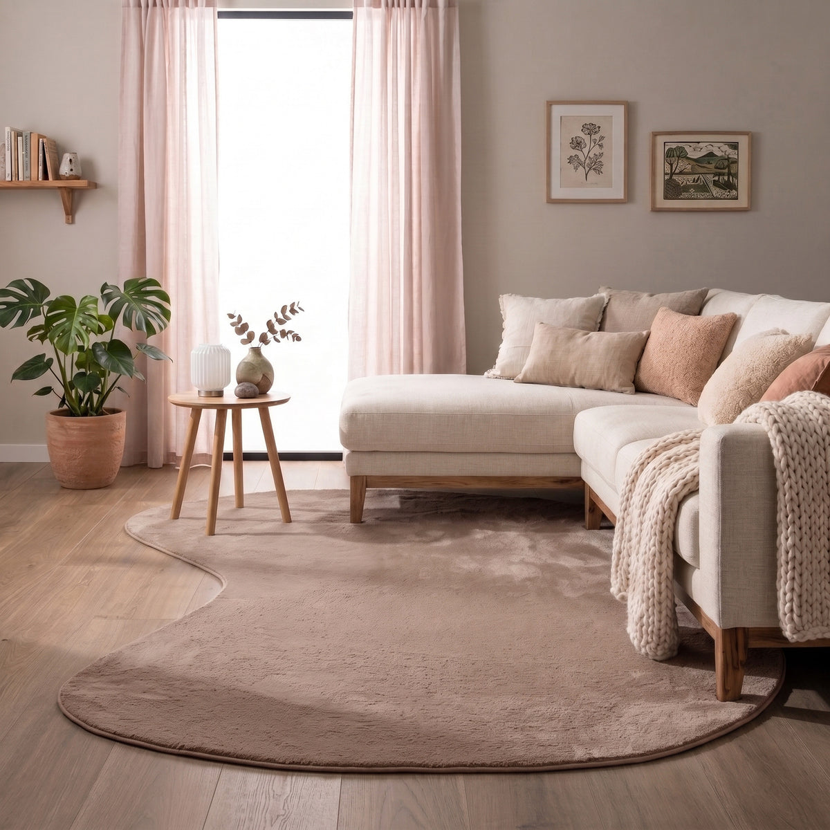 Miękki dywan z niskim włosiem – Cozy Ripple Taupe