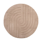 Dywan okrągły z długim włosiem - Carvy Curves Taupe