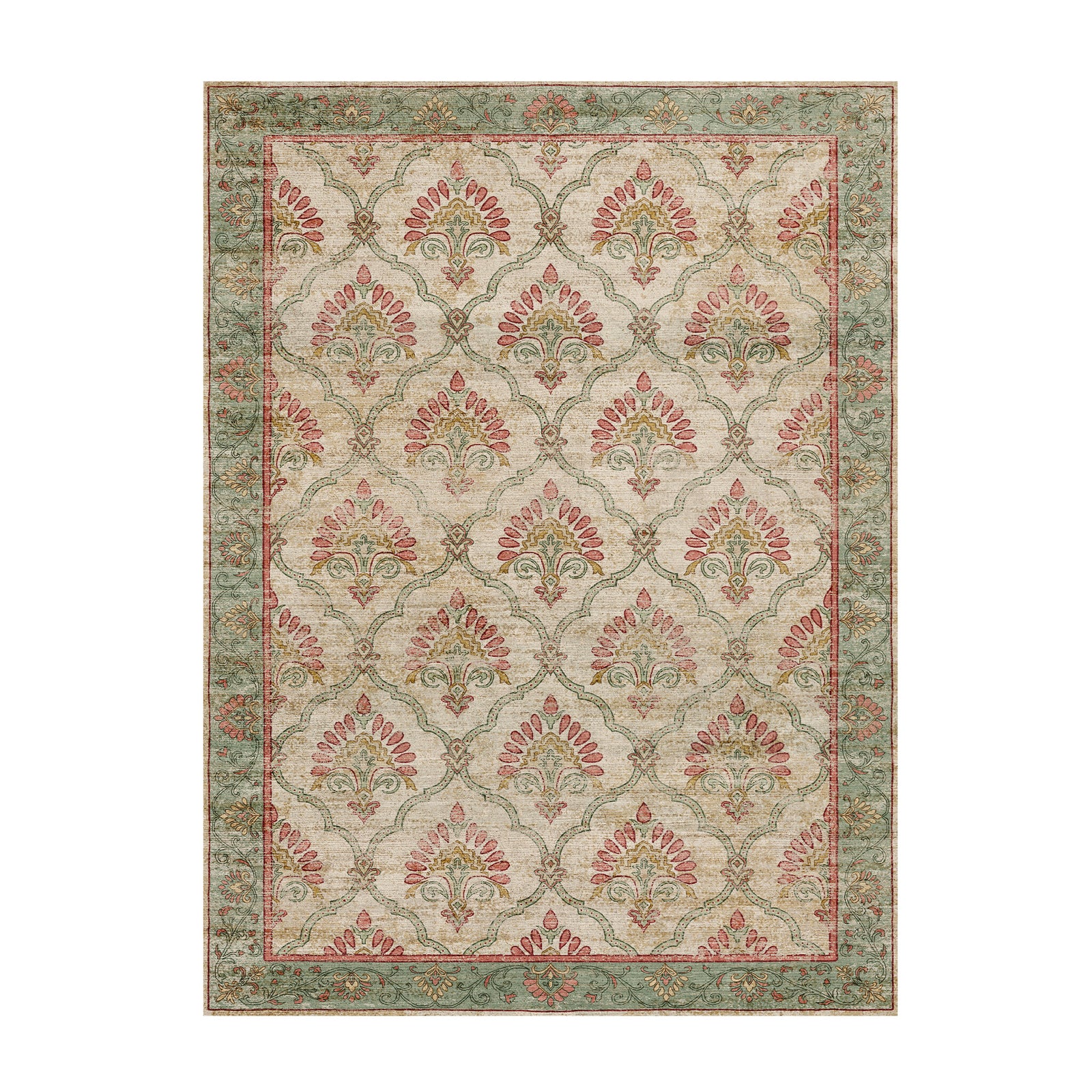 Dywan vintage - Sage Grid Zielony