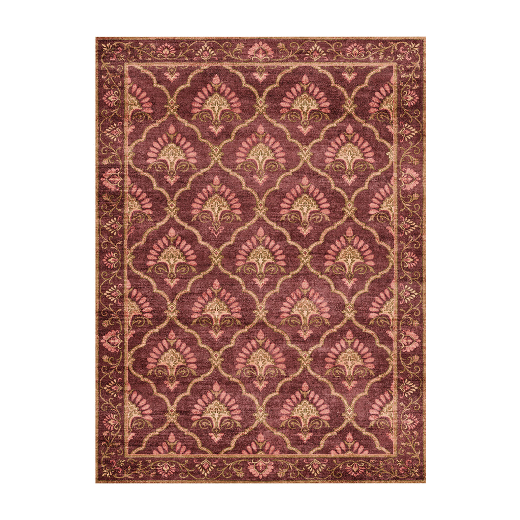 Dywan vintage - Sage Grid Czerwony