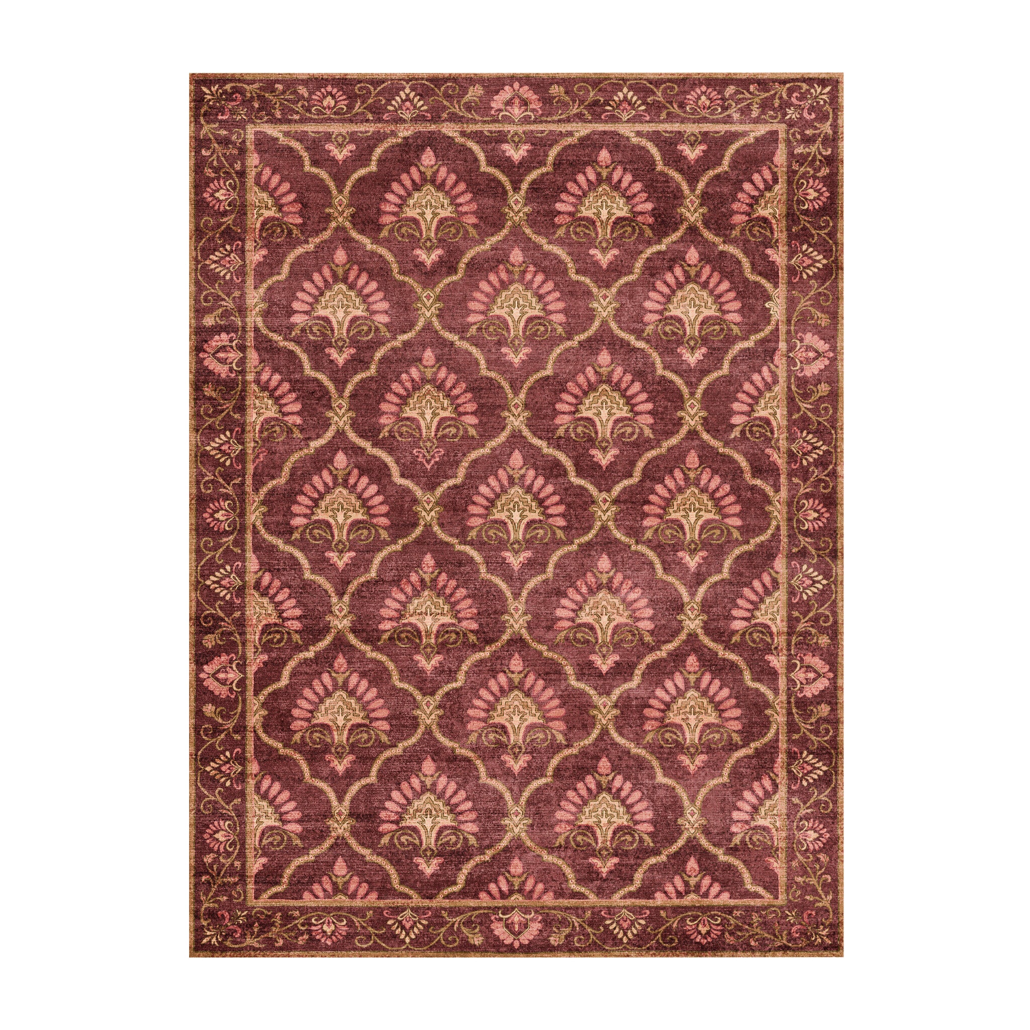 Dywan vintage - Sage Grid Czerwony