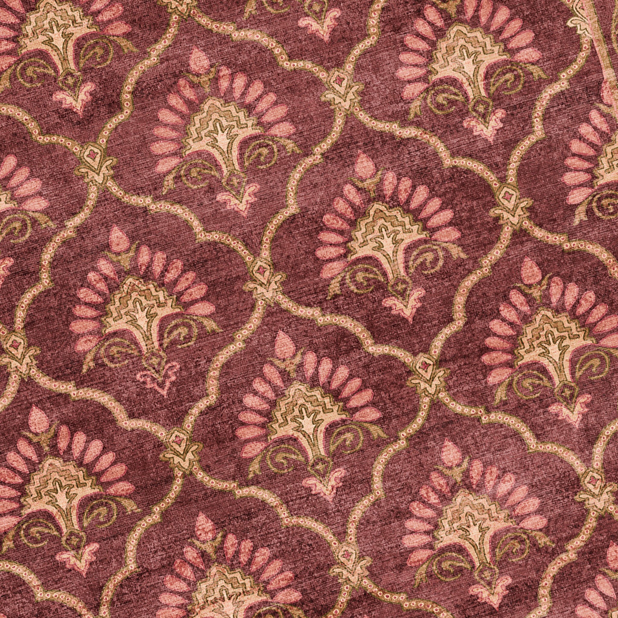 Dywan vintage - Sage Grid Czerwony
