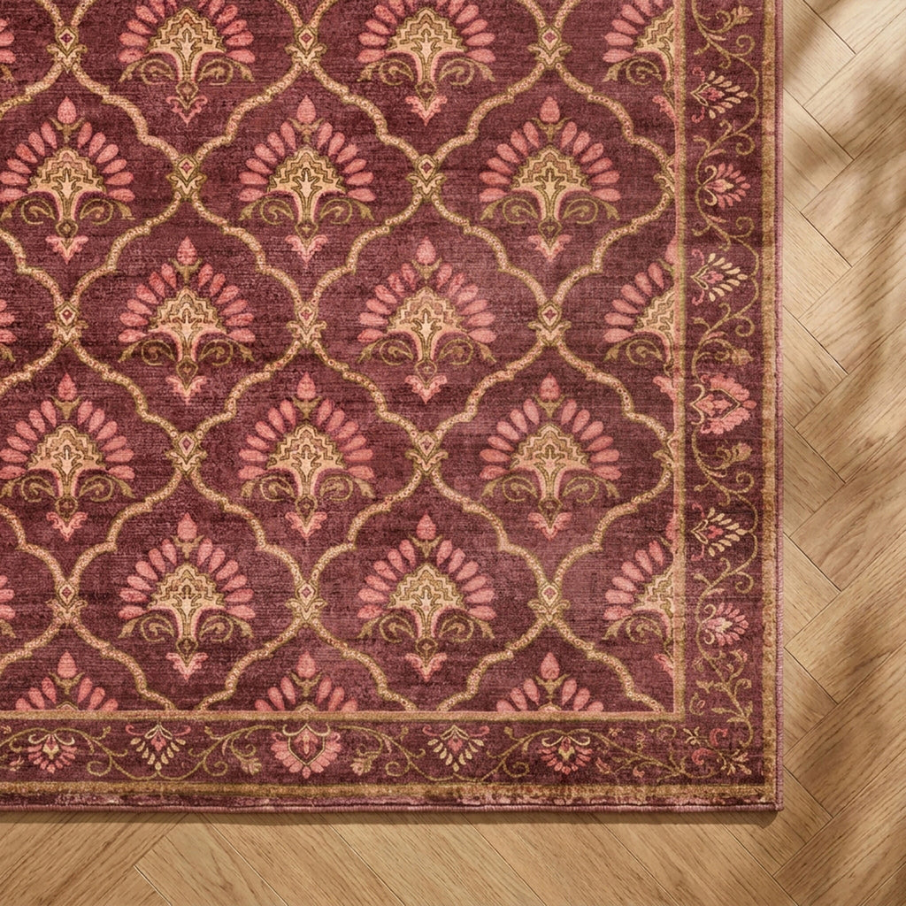 Dywan vintage - Sage Grid Czerwony