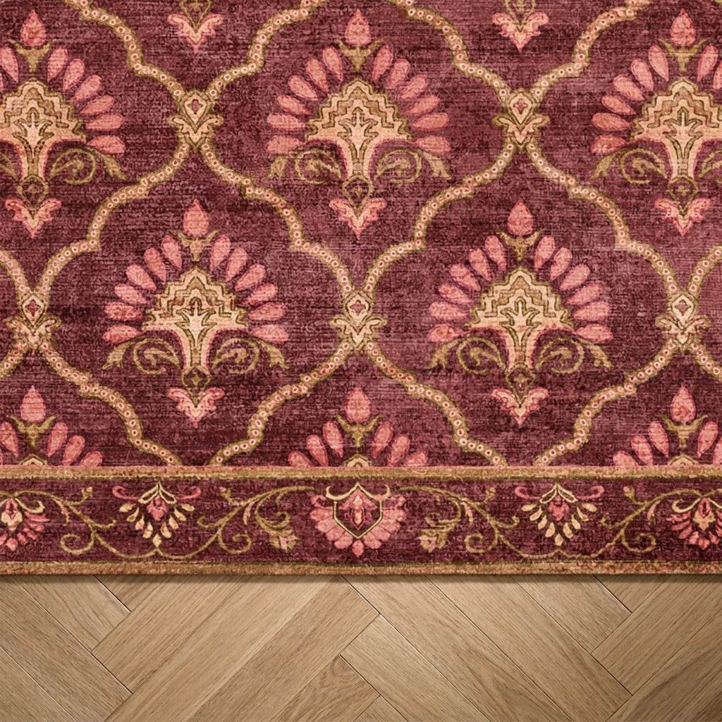 Dywan vintage - Sage Grid Czerwony