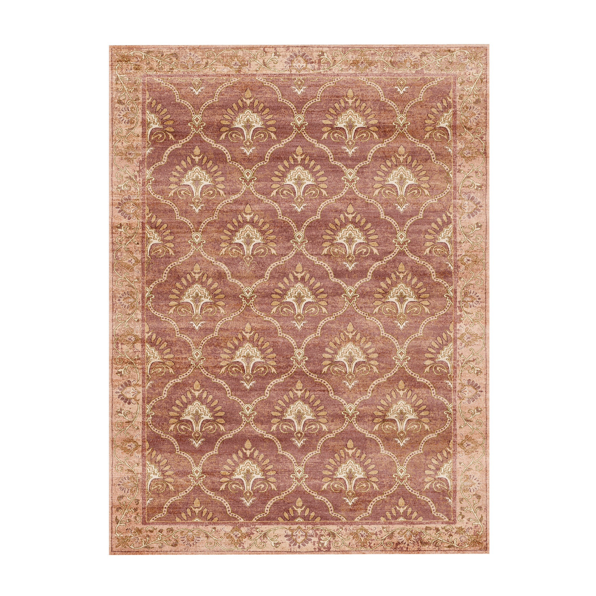 Dywan vintage - Sage Grid Terakota