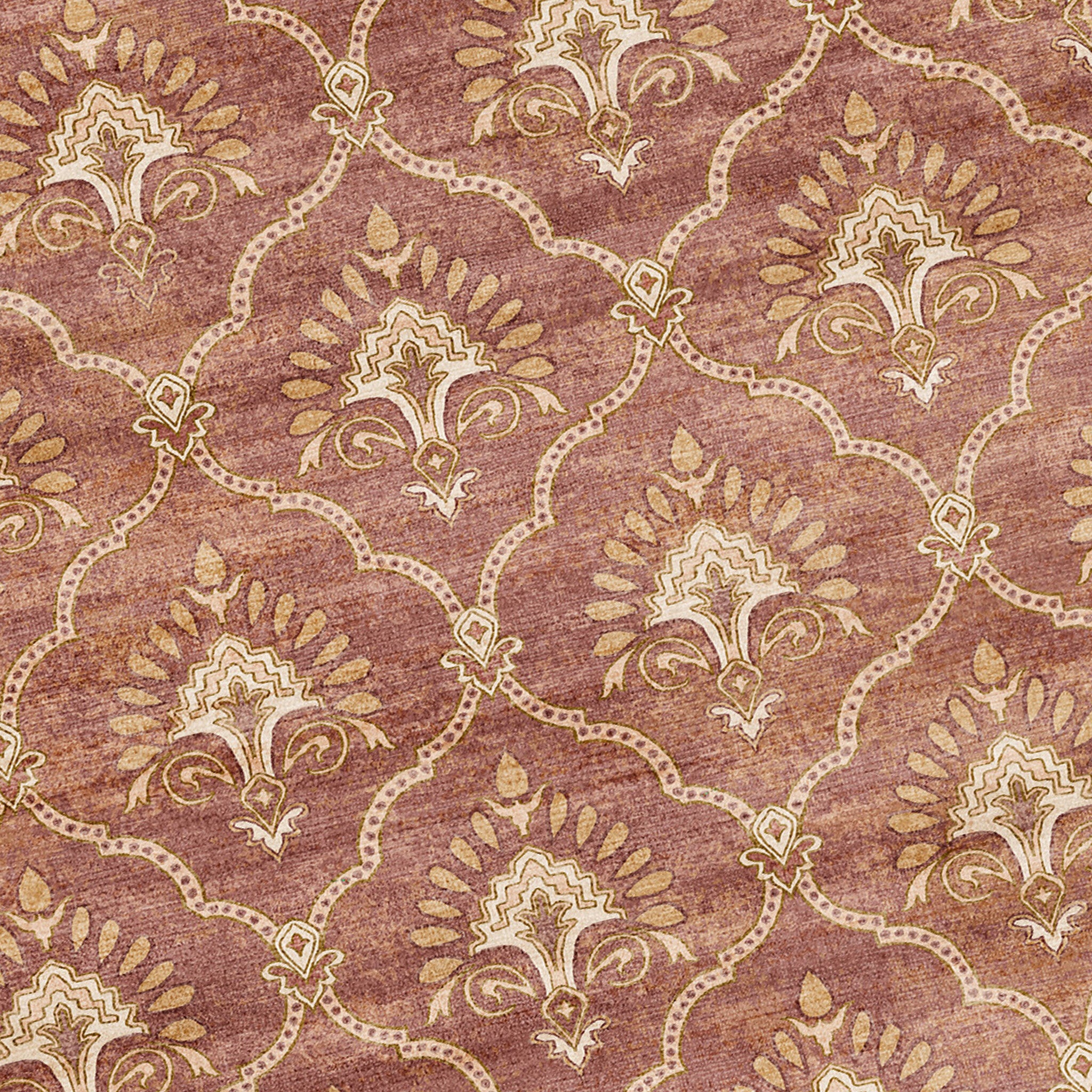 Dywan vintage - Sage Grid Terakota