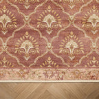 Dywan vintage - Sage Grid Terakota