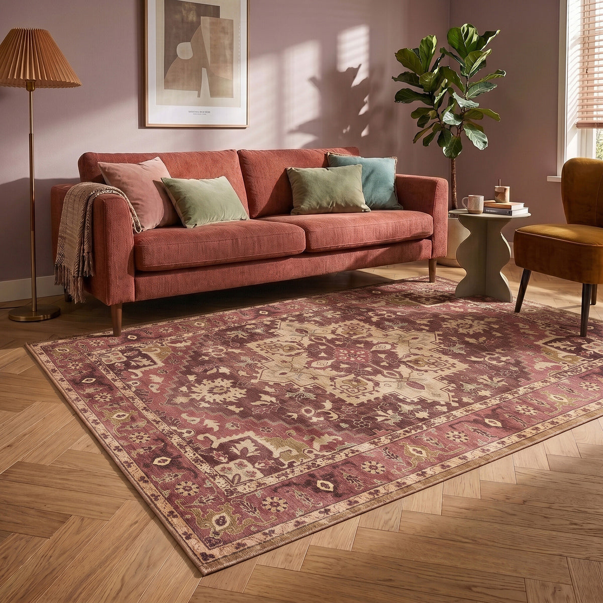 Dywan vintage - Sage Medallion Red