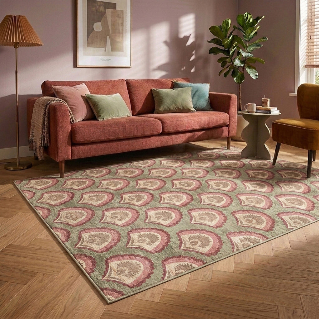 Vintage rug - Sage Pattern Green