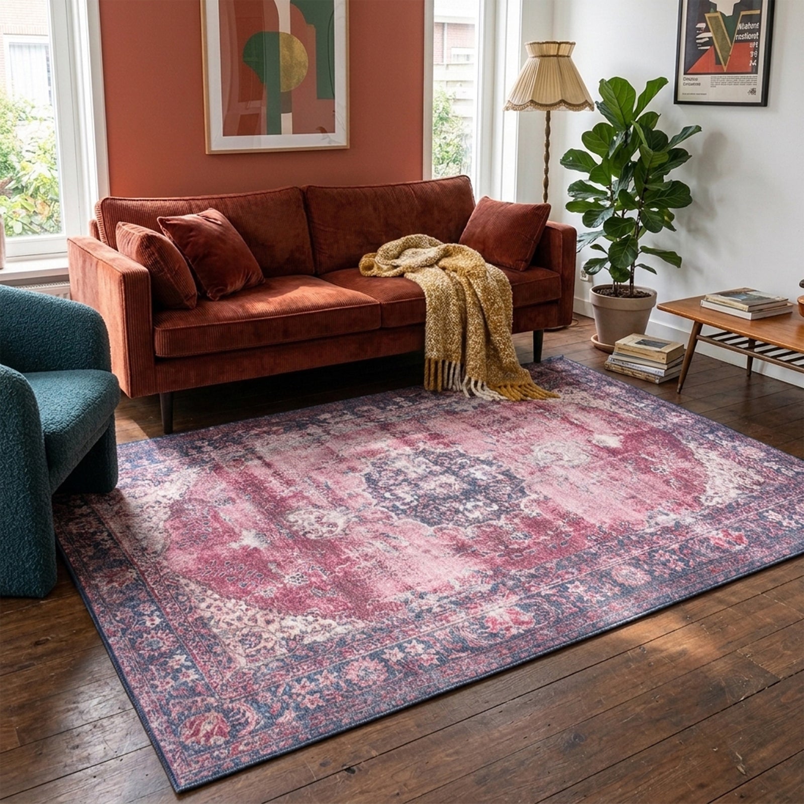Vintage Rug - Estate Medallion Burgundy