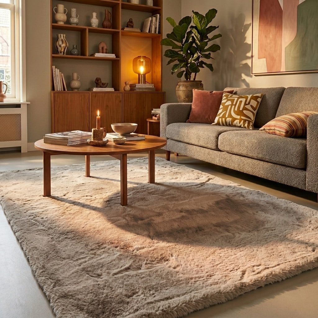 Miękki dywan wysokowłóknisty – Comfy Supreme Beżowy