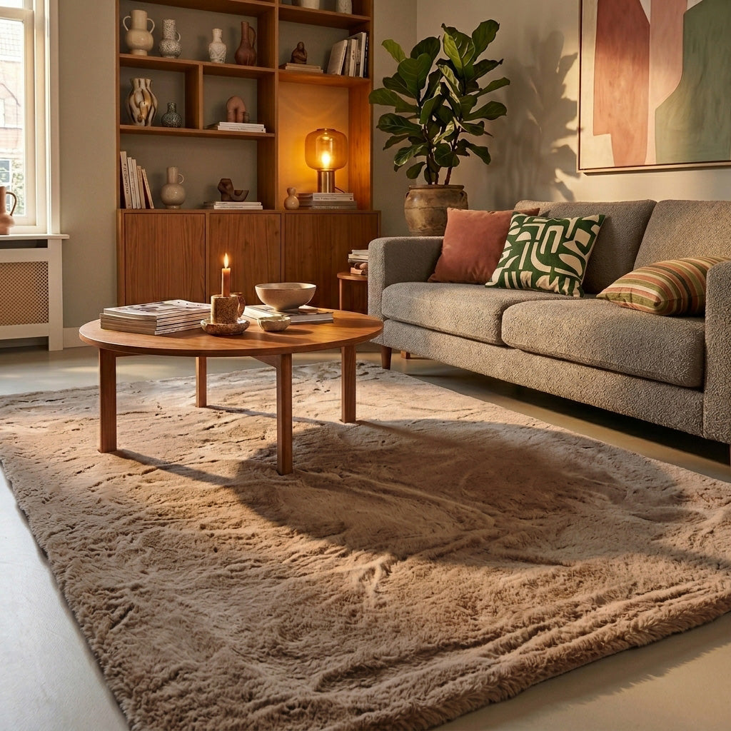 Miękki dywan z długim włosiem - Comfy Supreme Taupe